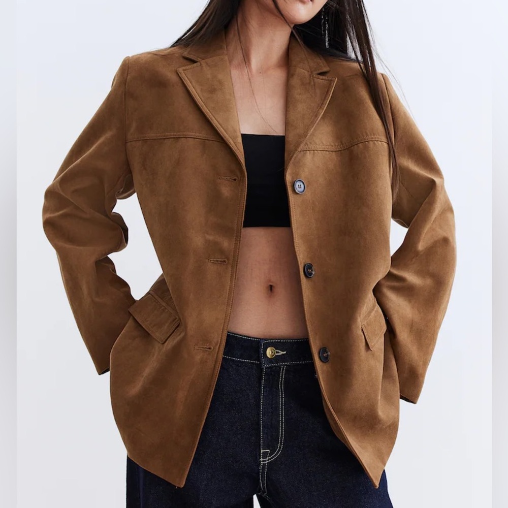 NWOT H&M Brown Suede Blazer